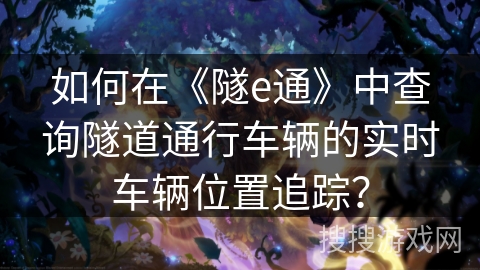 如何在《隧e通》中查询隧道通行车辆的实时车辆位置追踪？