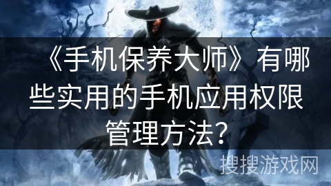 《手机保养大师》有哪些实用的手机应用权限管理方法？