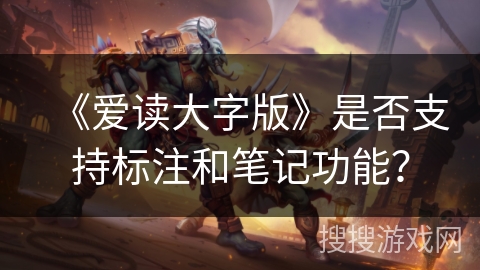 《爱读大字版》是否支持标注和笔记功能？