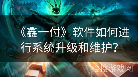 《鑫一付》软件如何进行系统升级和维护？