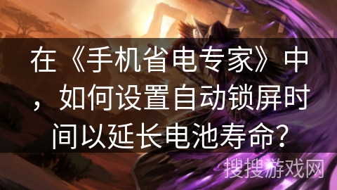 在《手机省电专家》中，如何设置自动锁屏时间以延长电池寿命？