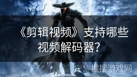 《剪辑视频》支持哪些视频解码器? 《剪辑视频》支持哪些视频解码器?