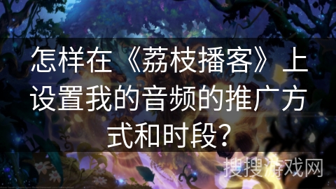怎样在《荔枝播客》上设置我的音频的推广方式和时段？
