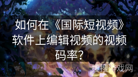 如何在《国际短视频》软件上编辑视频的视频码率？