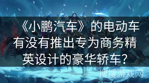 《小鹏汽车》的电动车有没有推出专为商务精英设计的豪华轿车？