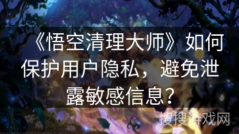 《悟空清理大师》如何保护用户隐私，避免泄露敏感信息？