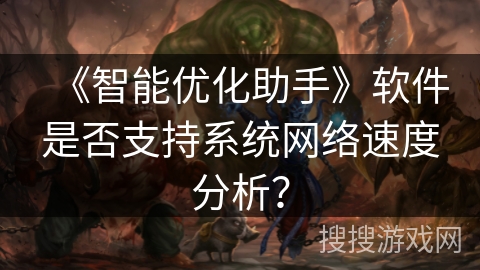 《智能优化助手》软件是否支持系统网络速度分析？