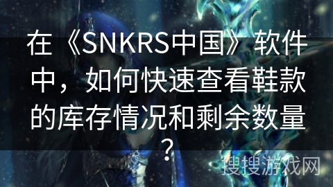 在《SNKRS中国》软件中，如何快速查看鞋款的库存情况和剩余数量？