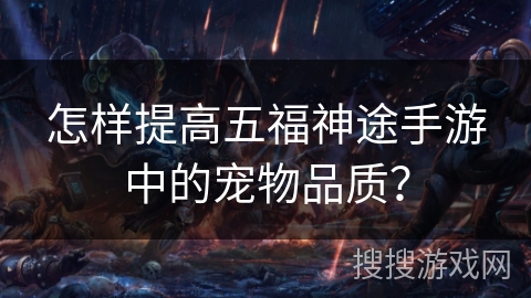 怎样提高五福神途手游中的宠物品质？