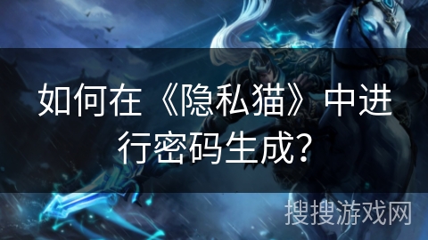 如何在《隐私猫》中进行密码生成？
