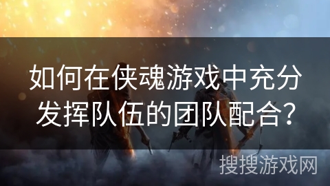 如何在侠魂游戏中充分发挥队伍的团队配合？