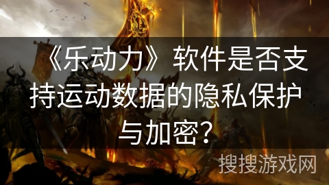 《乐动力》软件是否支持运动数据的隐私保护与加密？