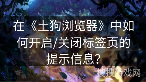在《土狗浏览器》中如何开启/关闭标签页的提示信息？
