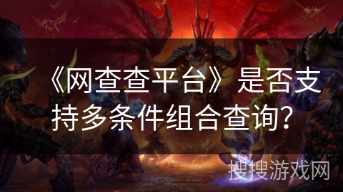 《网查查平台》是否支持多条件组合查询？
