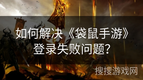 如何解决《袋鼠手游》登录失败问题？