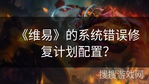《维易》的系统错误修复计划配置？