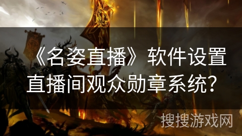 《名姿直播》软件设置直播间观众勋章系统？