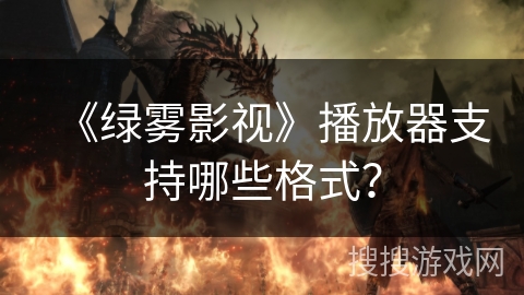 《绿雾影视》播放器支持哪些格式？