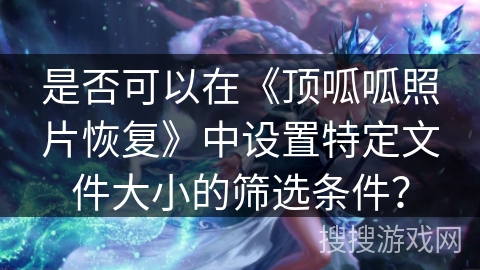 是否可以在《顶呱呱照片恢复》中设置特定文件大小的筛选条件？