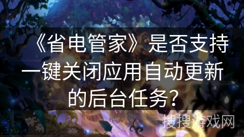 《省电管家》是否支持一键关闭应用自动更新的后台任务？