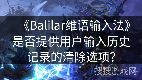 《Balilar维语输入法》是否提供用户输入历史记录的清除选项？
