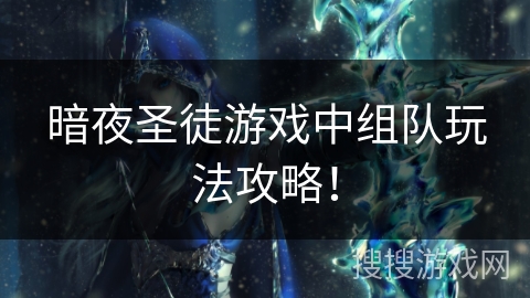 暗夜圣徒游戏中组队玩法攻略！
