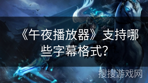 《午夜播放器》支持哪些字幕格式？