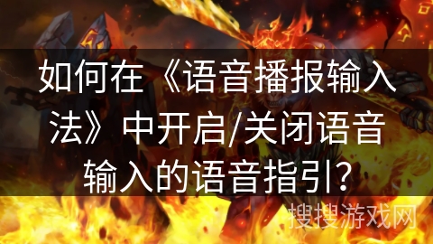 如何在《语音播报输入法》中开启/关闭语音输入的语音指引？
