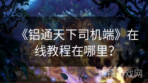 《铝通天下司机端》在线教程在哪里？