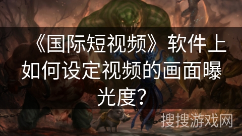 《国际短视频》软件上如何设定视频的画面曝光度？