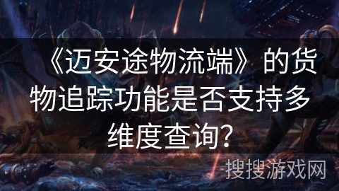 《迈安途物流端》的货物追踪功能是否支持多维度查询？