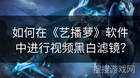 如何在《艺播萝》软件中进行视频黑白滤镜？