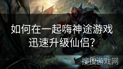 如何在一起嗨神途游戏迅速升级仙侣？