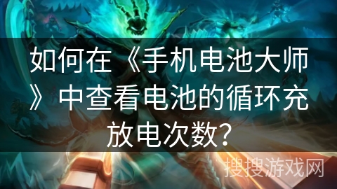如何在《手机电池大师》中查看电池的循环充放电次数？