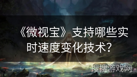 《微视宝》支持哪些实时速度变化技术？