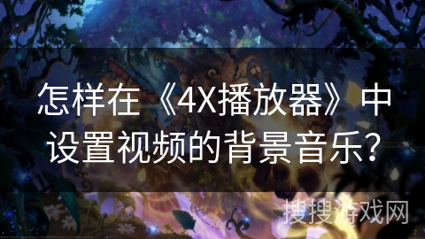 怎样在《4X播放器》中设置视频的背景音乐？