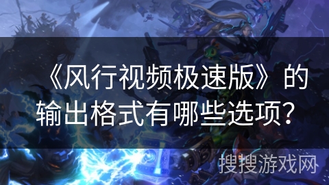 《风行视频极速版》的输出格式有哪些选项？
