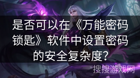 是否可以在《万能密码锁匙》软件中设置密码的安全复杂度？
