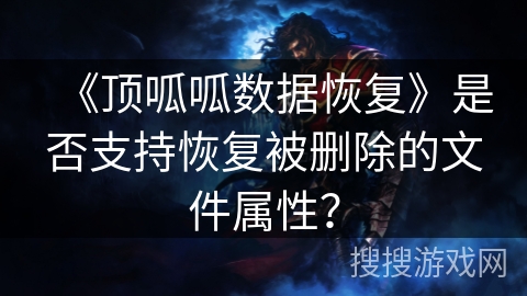 《顶呱呱数据恢复》是否支持恢复被删除的文件属性？