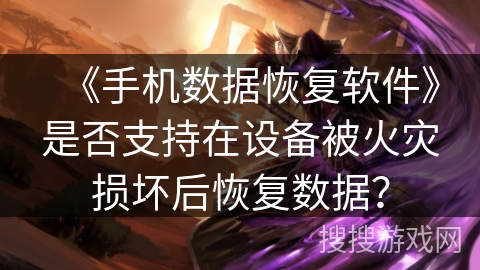 《手机数据恢复软件》是否支持在设备被火灾损坏后恢复数据？