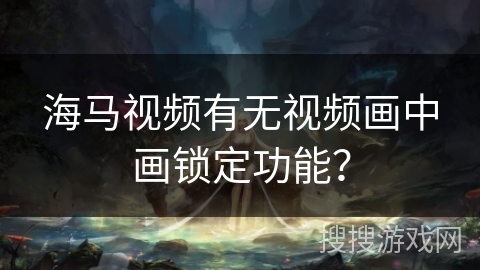海马视频有无视频画中画锁定功能? 海马视频有无视频画中画锁定功能?