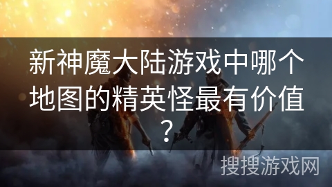 新神魔大陆游戏中哪个地图的精英怪最有价值？