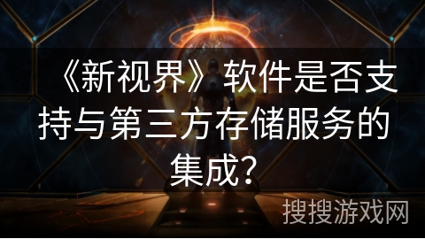 《新视界》软件是否支持与第三方存储服务的集成？