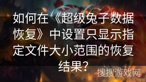 如何在《超级兔子数据恢复》中设置只显示指定文件大小范围的恢复结果？