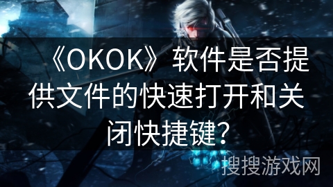 《OKOK》软件是否提供文件的快速打开和关闭快捷键? 《OKOK》软件是否提供文件的快速打开和关闭快捷键?