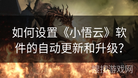 如何设置《小悟云》软件的自动更新和升级? 如何设置《小悟云》软件的自动更新和升级?