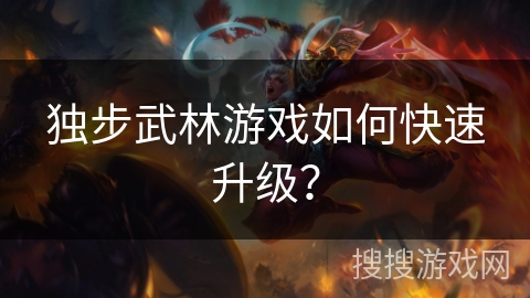 独步武林游戏如何快速升级？