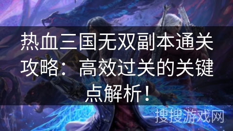热血三国无双副本通关攻略：高效过关的关键点解析！