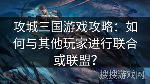 攻城三国游戏攻略：如何与其他玩家进行联合或联盟？