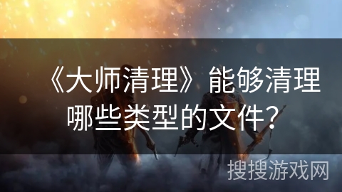 《大师清理》能够清理哪些类型的文件？